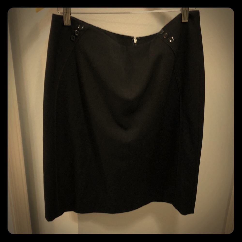 Black pencil skirt with buttons